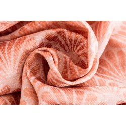 Rideau 140 x 240 cm à Oeillets Tamisant Jacquard Motif Coquille Effet Naturel Rose Corail