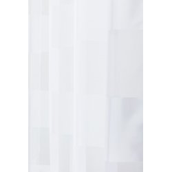 Voilage 140 x 350 cm à Oeillets Très Grande Hauteur Rayures Horizontales Blanc