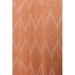 Rideau 140 x 240 cm à Oeillets Jacquard Effet Naturel Motifs Losanges Orange