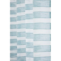 Voilage 140 x 260 cm à Oeillets Effet Naturel avec Rayures Horizontales Bleu