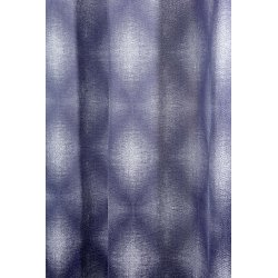 Rideau Tamisant 135 x 260 cm à Oeillets Jacquard Effet Contrasté à Motifs Losanges Bleu