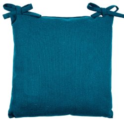 Galette de Chaise 100% Coton 40 x 40 x 3 cm Non Déhoussable Indoor Outdoor Bleu Canard