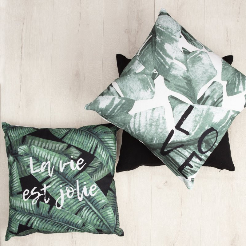 Housse de Coussin 100 Coton 40 x 40 cm Déhoussable Uni Noir