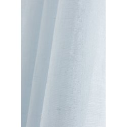 Voilage Classique Simple 140 x 280 cm Grande Hauteur à Oeillets Effet Lin Uni Bleu Clair