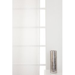 PAS DE STOCK - Voilage 140 x 260 cm à Oeillets Imprimé Motifs Géométriques Blanc Gris
