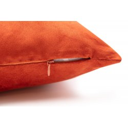 Housse de Coussin 45 x 45 cm Déhoussable Effet Alcantara Uni Orange