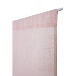 Vitrage 60 x 150 cm Passe Tringle Effet Lin Uni Rose Clair