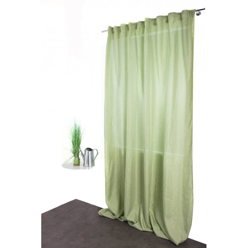 Rideau 200 x 270 cm à Galon Fronceur Grande Largeur Effet Lin Chiné