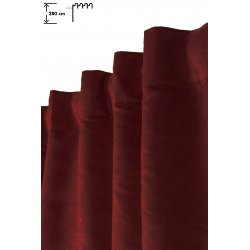 Rideau Tamisant 140 x 280 cm Galon Fronceur Pattes Cachées Grande Hauteur Effet Alcantara Uni Rouge