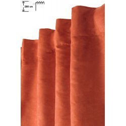 Rideau Tamisant 140 x 280 cm Galon Fronceur Pattes Cachées Grande Hauteur Effet Alcantara Uni Orange