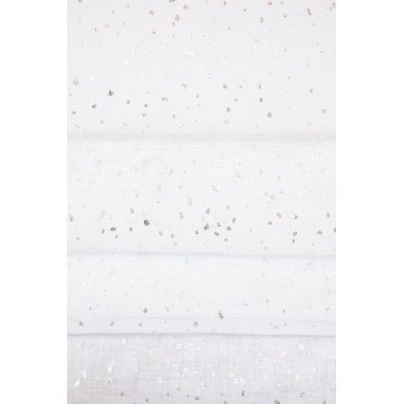 Tissu Jersey Viscose Imprimé Floral Blanc Argenté - Pour Masque, Robe, Créations Artisanales