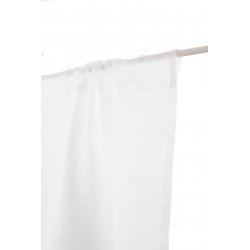 Paire de Vitrages 60 x 90 cm à Passe Tringle Mat Tissu en Deux Coloris Blanc / Ecru