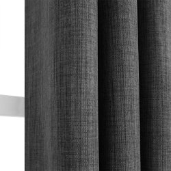 Rideau Obscurcissant Thermique 135 x 240 cm à Œillets Dos Enduit Uni Jaune