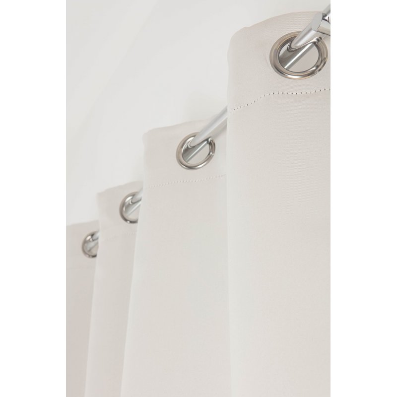 Rideau Occultant 135 x 240 cm à Oeillets Mat Anti-Bruit Phonique Uni Ecru