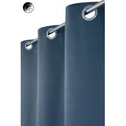 Rideau occultant 135 x 240 cm à oeillets uni bleu foncé