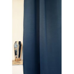 Rideau occultant 135 x 180 cm à oeillets uni bleu foncé