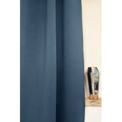 Rideau occultant 275 x 240 cm à oeillets grande largeur uni bleu foncé