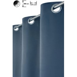 Rideau occultant 275 x 280 cm à oeillets grande largeur grande hauteur uni bleu foncé