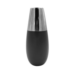 Vase forme Ogive 11 x 28 cm Bi-ton Noir et Titane Style...