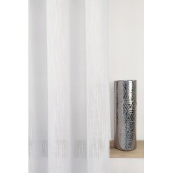 Voilage Grande Largeur 280 x 240 cm à Oeillets Effet Lin Irisé Blanc avec Fil Lurex Argenté