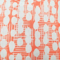 Zoom de la Housse de Coussin 40 x 40 cm Déhoussable Motif Abstrait Petits Ronds Imprimé Orange et Blanc