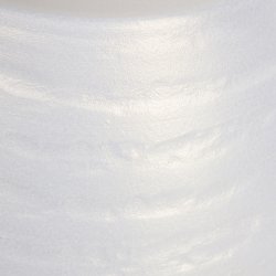 Vase Céramique Arrondi Ouverture Large 20 x 20 cm Brillant Sillons Horizontaux Blanc Nacré