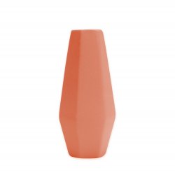 Vase Céramique 8 x 20 cm Forme Hexagonale Toucher Doux Orange