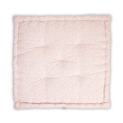 Face de Coussin de Sol 100% Coton 60 x 60 x 8 cm Non Déhoussable avec Poignée et Surpiqûre Motif Feuillage Imprimé Rose