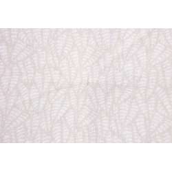 Zoom de Coussin de Sol 100% Coton 60 x 60 x 8 cm Non Déhoussable avec Poignée et Surpiqûre Motif Feuillage Imprimé Ecru
