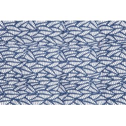 Zoom de Matelas de Sol Coussin Palette 100% Coton 120 x 60 x 5 cm avec Nouettes Motif Feuillage Imprimé Bleu