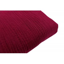 jeté de lit couvre-lit 100 % coton uni rouge froncé