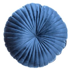 Coussin Coquille 43 cm Non Déhoussable Velours Uni Bleu Marine