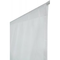 Vitrage 70 x 240 cm Passe Tringle Uni Lisse et Brillant Blanc