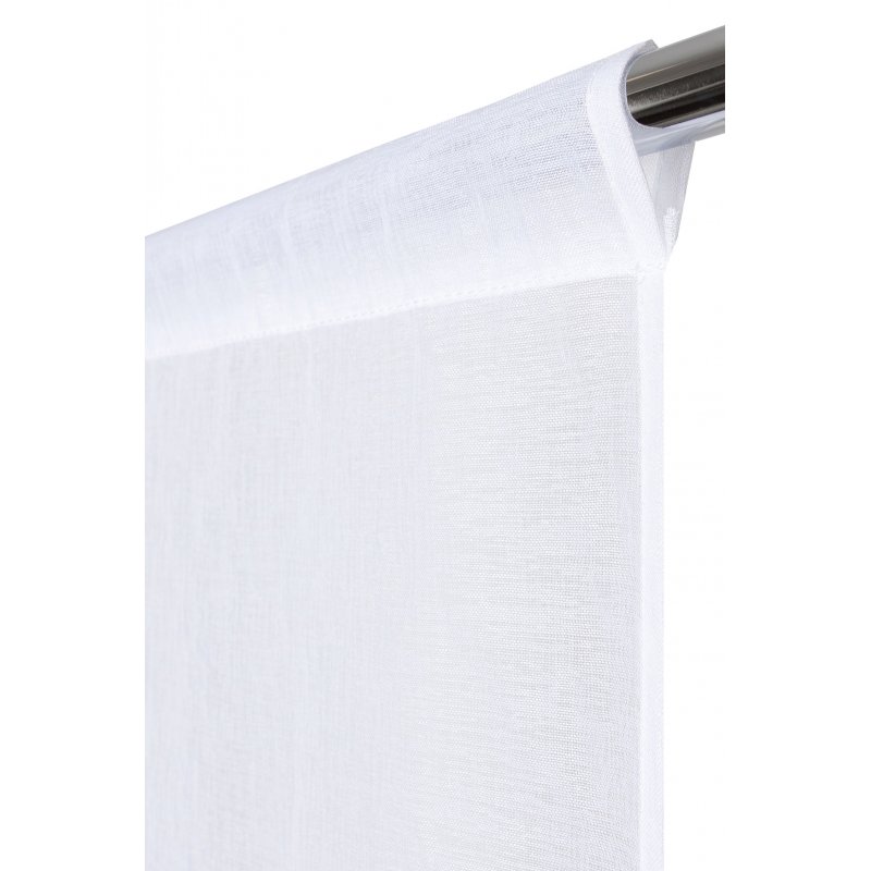 Paire de Vitrages 45 x 90 cm Passe Tringle Uni Effet Coton Blanc