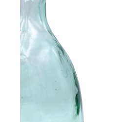 Vase 3L 35 x 13 cm Forme Cylindrique Asymétrique Verre Recyclé Transparent