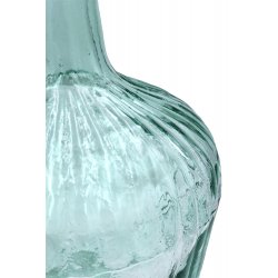 Vase Dame Jeanne 10L 39 x 26 cm Forme Goutte D'Eau Verre Recyclé Transparent