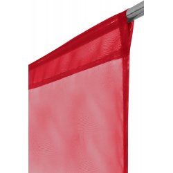 Paire de Vitrages 45 x 90 cm Passe Tringle Uni Lisse et Brillant Rouge