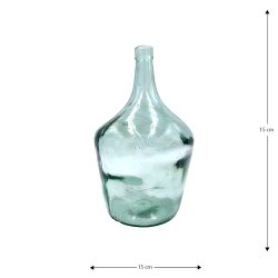 Vase Dame Jeanne 2L 15 x 15 cm Forme Boule Verre Recyclé Transparent