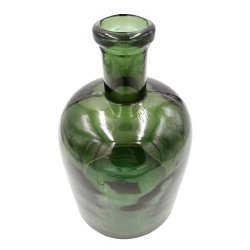 Vase Verre Recyclé 24 x 15 cm Forme Arrondie Transparent Kaki