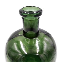 Vase Verre Recyclé 24 x 15 cm Forme Arrondie Transparent Kaki