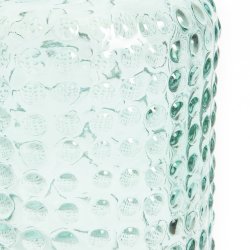 Vase Verre Recyclé 20 x 12 cm Forme Cylindrique Motif Alvéolé En Relief Transparent