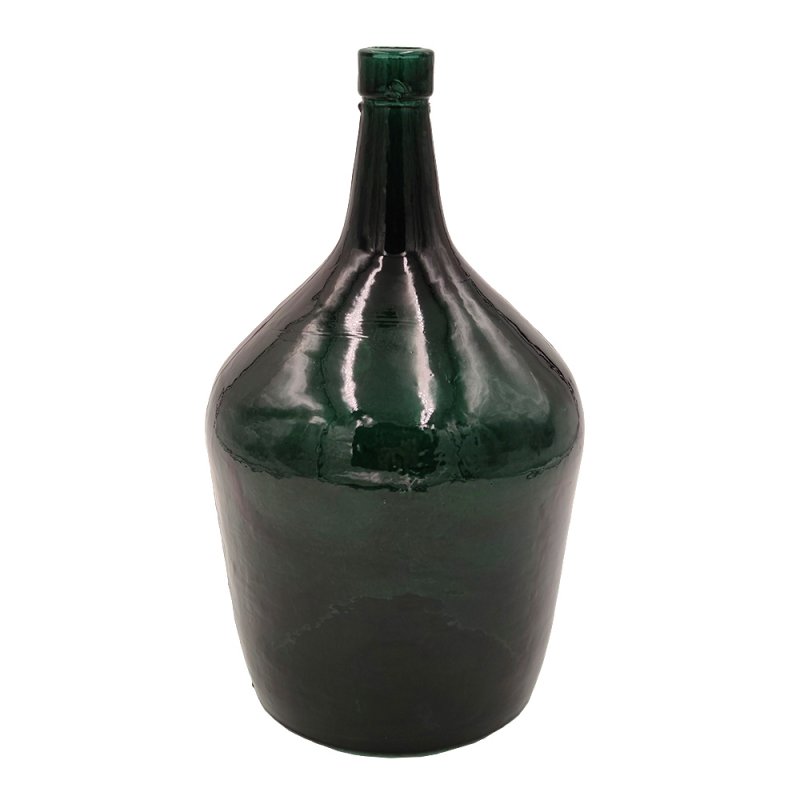 Vase Dame Jeanne  27 x 15 cm Verre Recyclé Forme Bouteille Vert