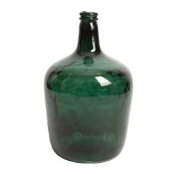 Vase Verre Recyclé 40 x 24 cm Forme Bouteille Vert