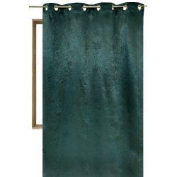 Rideau 140 x 240 cm à Œillets en Velours Vert Foncé