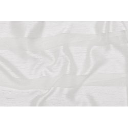 Voilage 140 x 260 cm à Œillets Tissage Jacquard Effet Naturel Rayures Horizontales Blanc