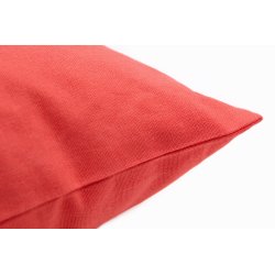 Housse de Coussin 100% Coton 60 x 60 cm Uni Rouge Corail