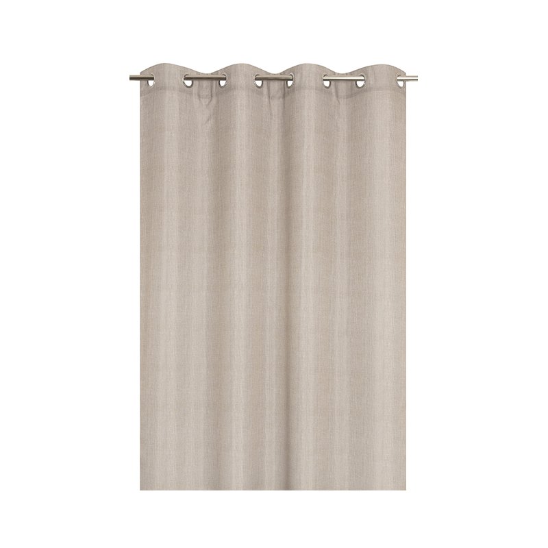 Rideau X Cm Illets Imprim Chambray Aspect Chin Beige