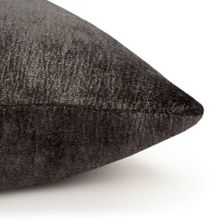 Housse de Coussin 40 x 40 cm Déhoussable Polaire à Paillettes Dorées, Noir