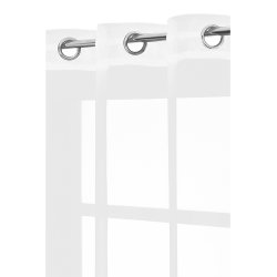 Voilage 140 x 240 cm à Œillets Uni Mat Blanc