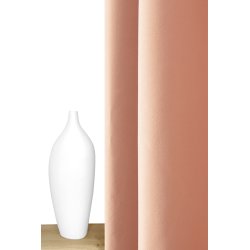 Rideau Occultant Thermique 135 x 240 cm à Œillets Dos Enduit Uni Rose